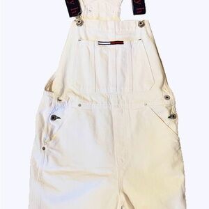 Tommy Hilfiger: Women’s Vintage White Overalls with Logo Straps